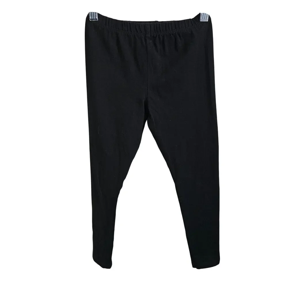 Children's Place Girls Size M Leggings Solid Black Simple Casual Everyday Basic